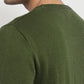Raymond Men Green Stripe Round Neck Collar Sweatshirt