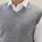 Raymond Men Grey Solid V Neck Collar Sweatshirt