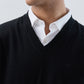 Raymond Men Black Solid V Neck Collar Sweatshirt