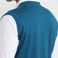 Raymond Men Blue Solid V Neck Collar Sweatshirt