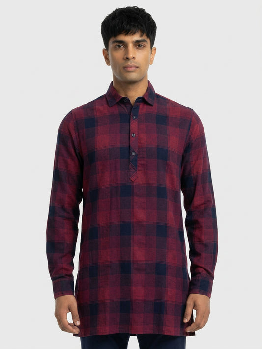 Ethnix By Raymond Maroon Short Kurta
