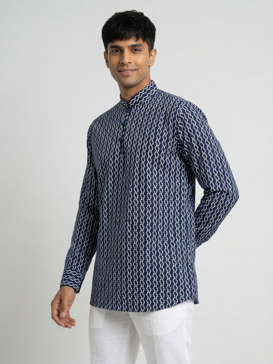 Ethnix By Raymond Blue Short Kurta