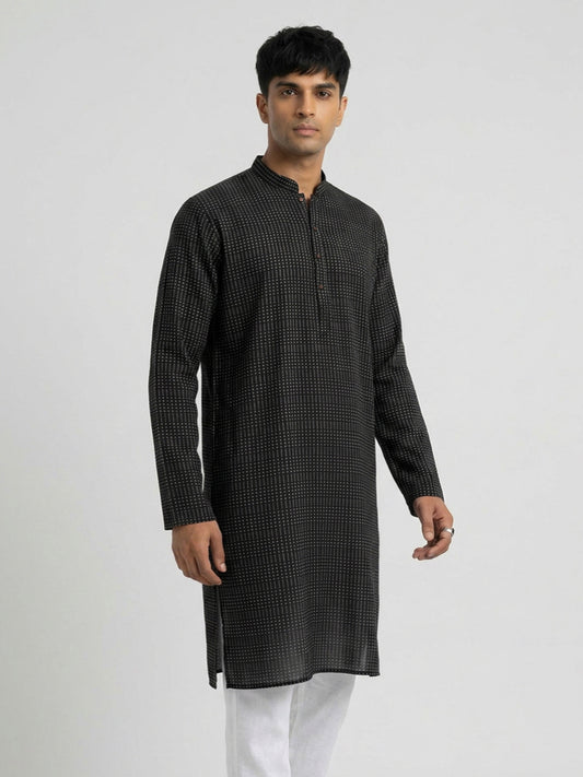 Ethnix By Raymond Black Short Kurta