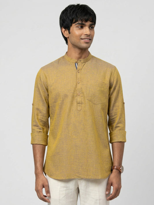Ethnix By Raymond Yellow Short Kurta