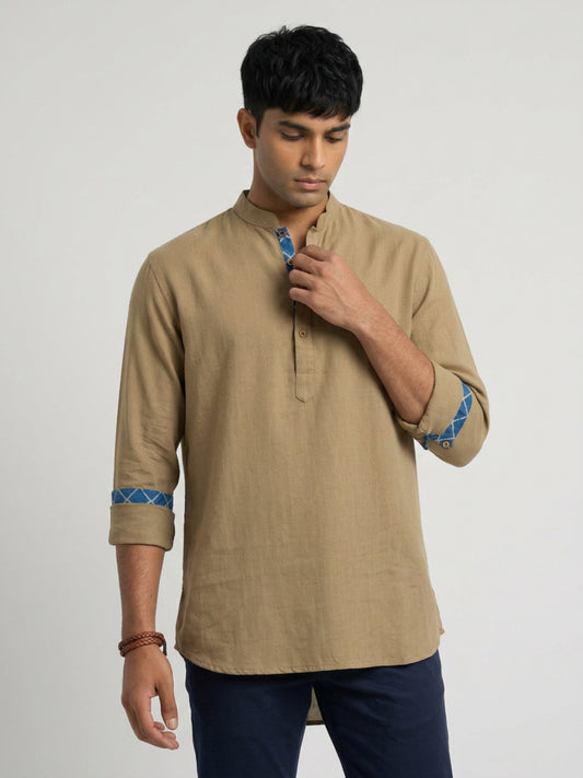 Ethnix By Raymond Khaki Short Kurta