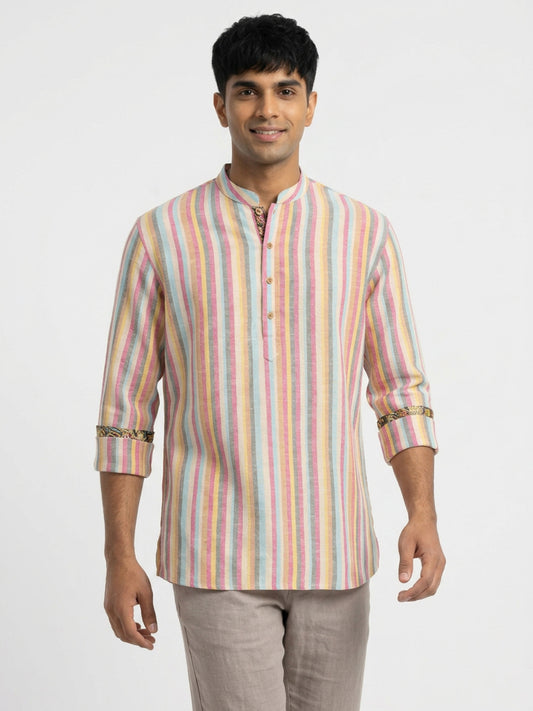 Ethnix By Raymond Pink Short Kurta