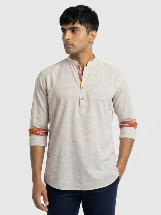 Ethnix By Raymond Yellow Short Kurta