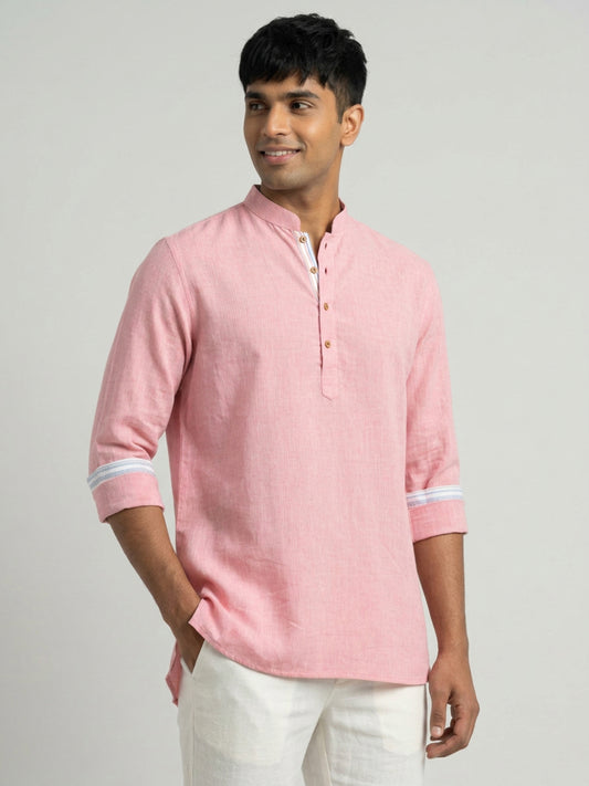 Ethnix By Raymond Pink Short Kurta
