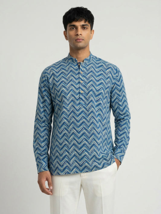 Ethnix By Raymond Blue Short Kurta