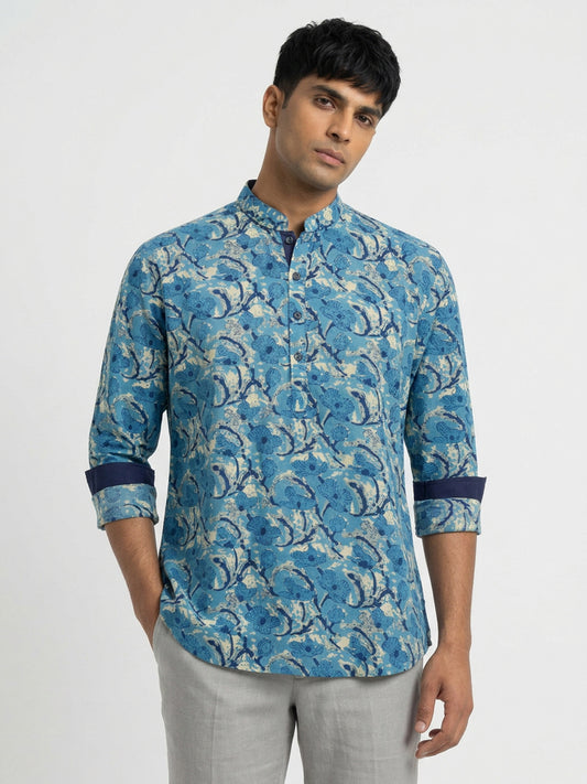 Ethnix By Raymond Blue Short Kurta