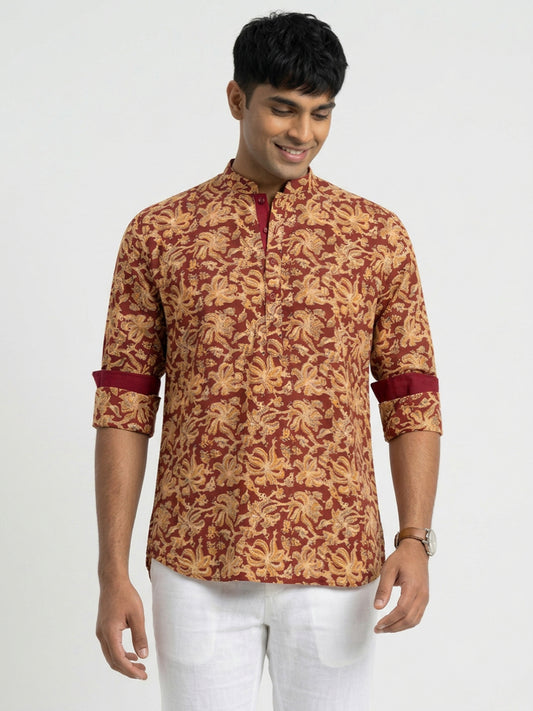 Ethnix By Raymond Red Short Kurta