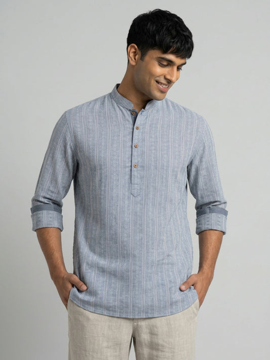 Ethnix By Raymond Blue Short Kurta