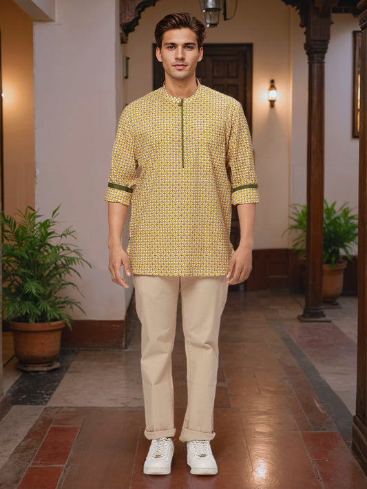 Ethnix by Raymond Yellow ShortKurta