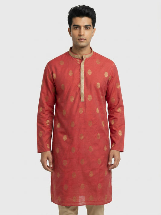 Sanman Ethnix By Raymond Orange Kurta