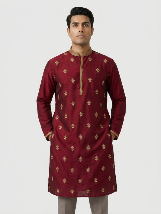 Sanman Ethnix By Raymond Orange Kurta