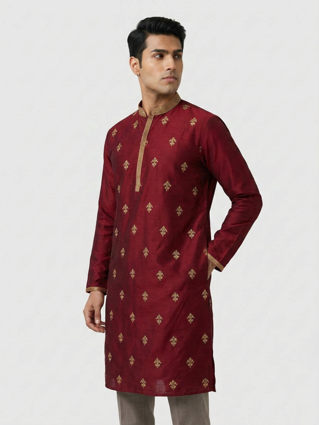 Sanman Ethnix By Raymond Orange Kurta