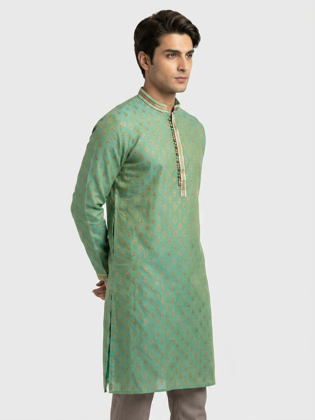 Sanman Ethnix By Raymond Orange Kurta