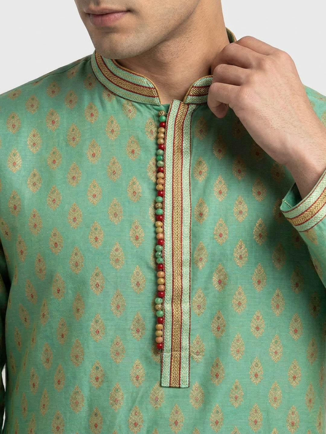 Sanman Ethnix By Raymond Orange Kurta
