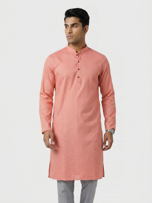 Sanman Ethnix By Raymond Orange Kurta