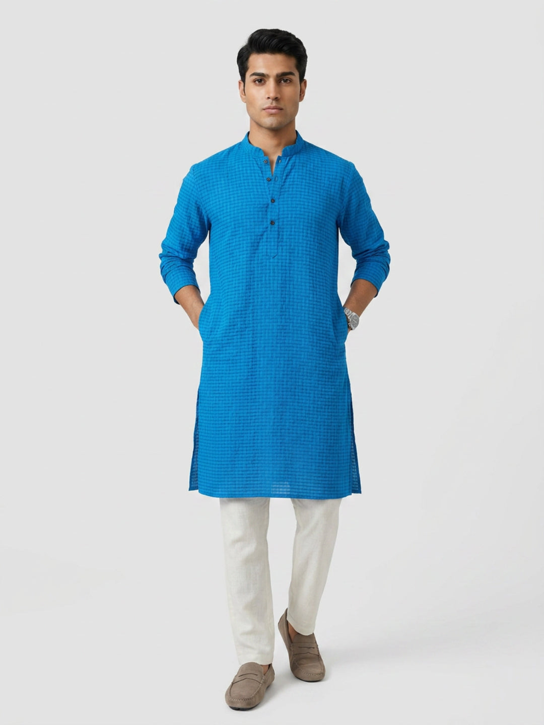 Sanman Ethnix By Raymond Orange Kurta