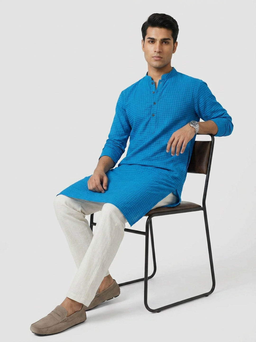 Sanman Ethnix By Raymond Orange Kurta