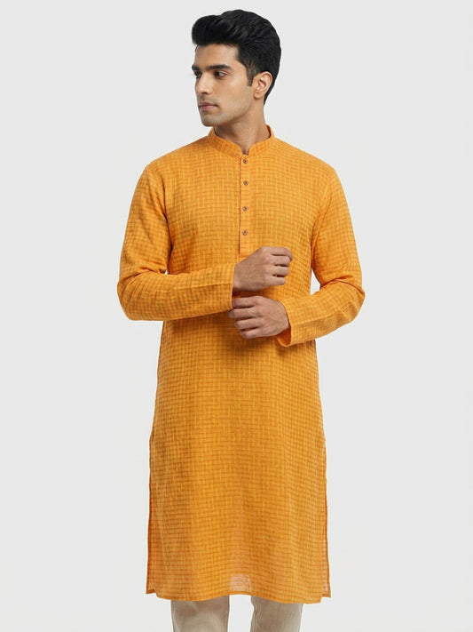 Sanman Ethnix By Raymond Orange Kurta