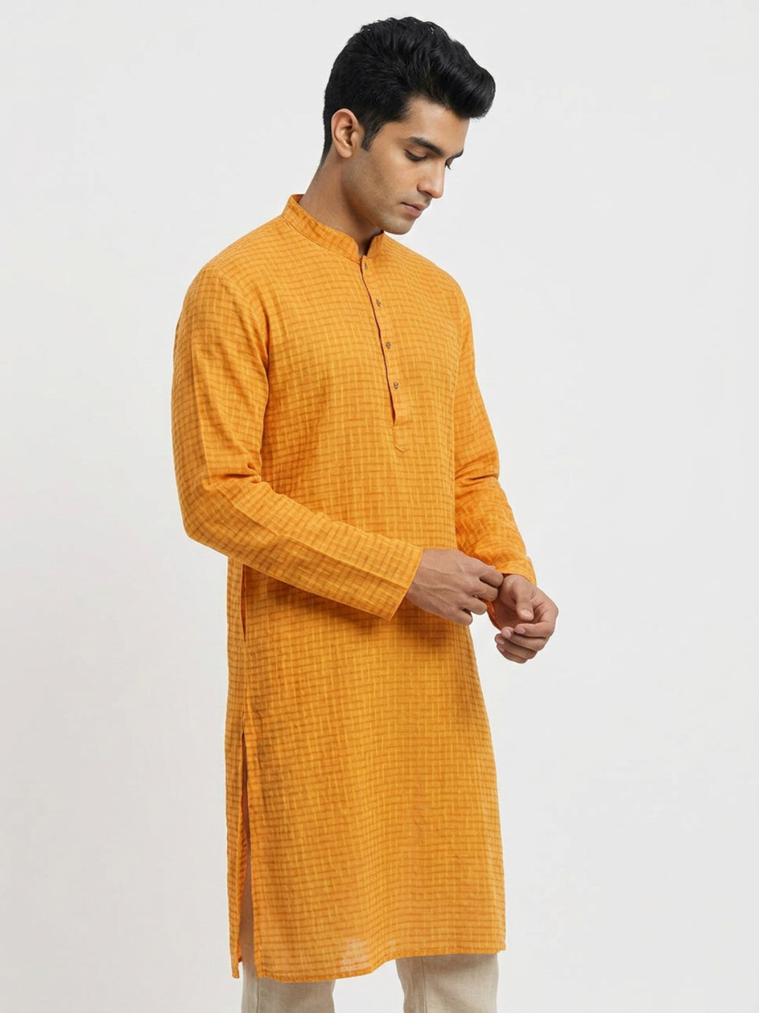 Sanman Ethnix By Raymond Orange Kurta