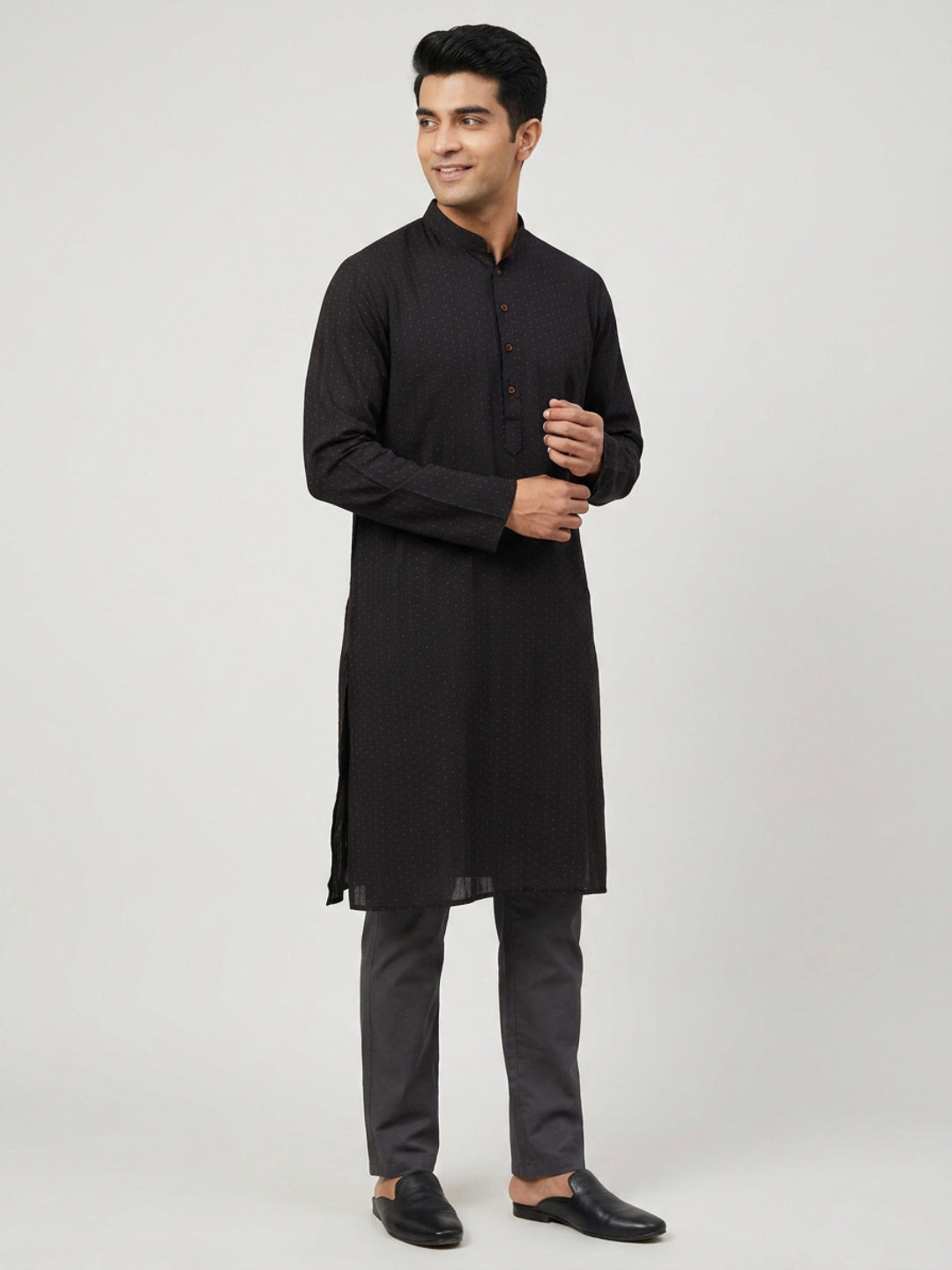 Sanman Ethnix By Raymond Orange Kurta