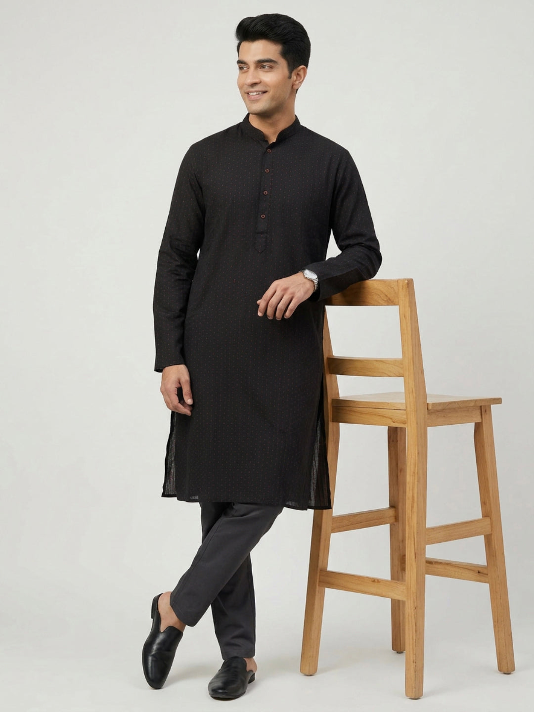 Sanman Ethnix By Raymond Orange Kurta