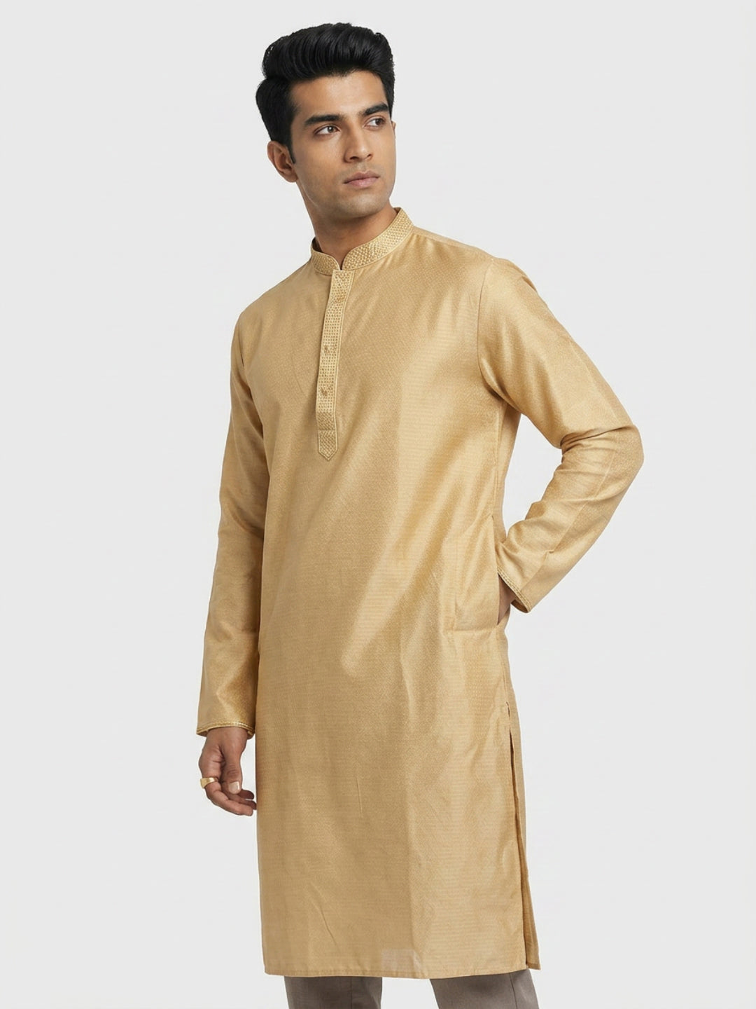 Sanman Ethnix By Raymond Orange Kurta