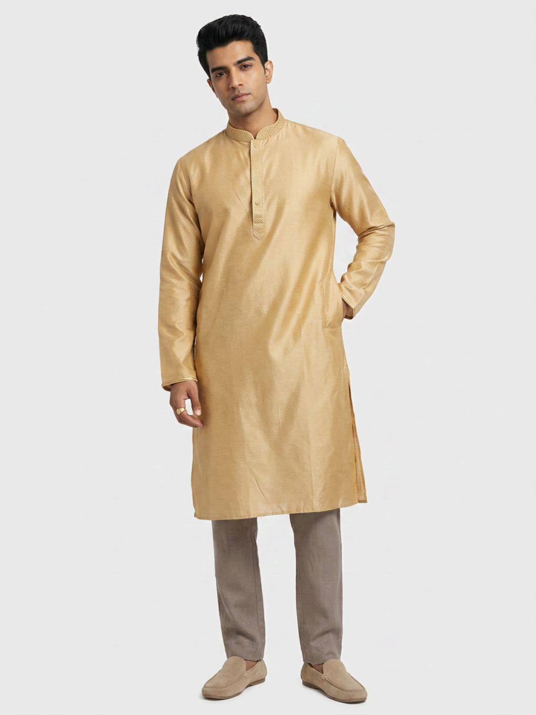 Sanman Ethnix By Raymond Orange Kurta