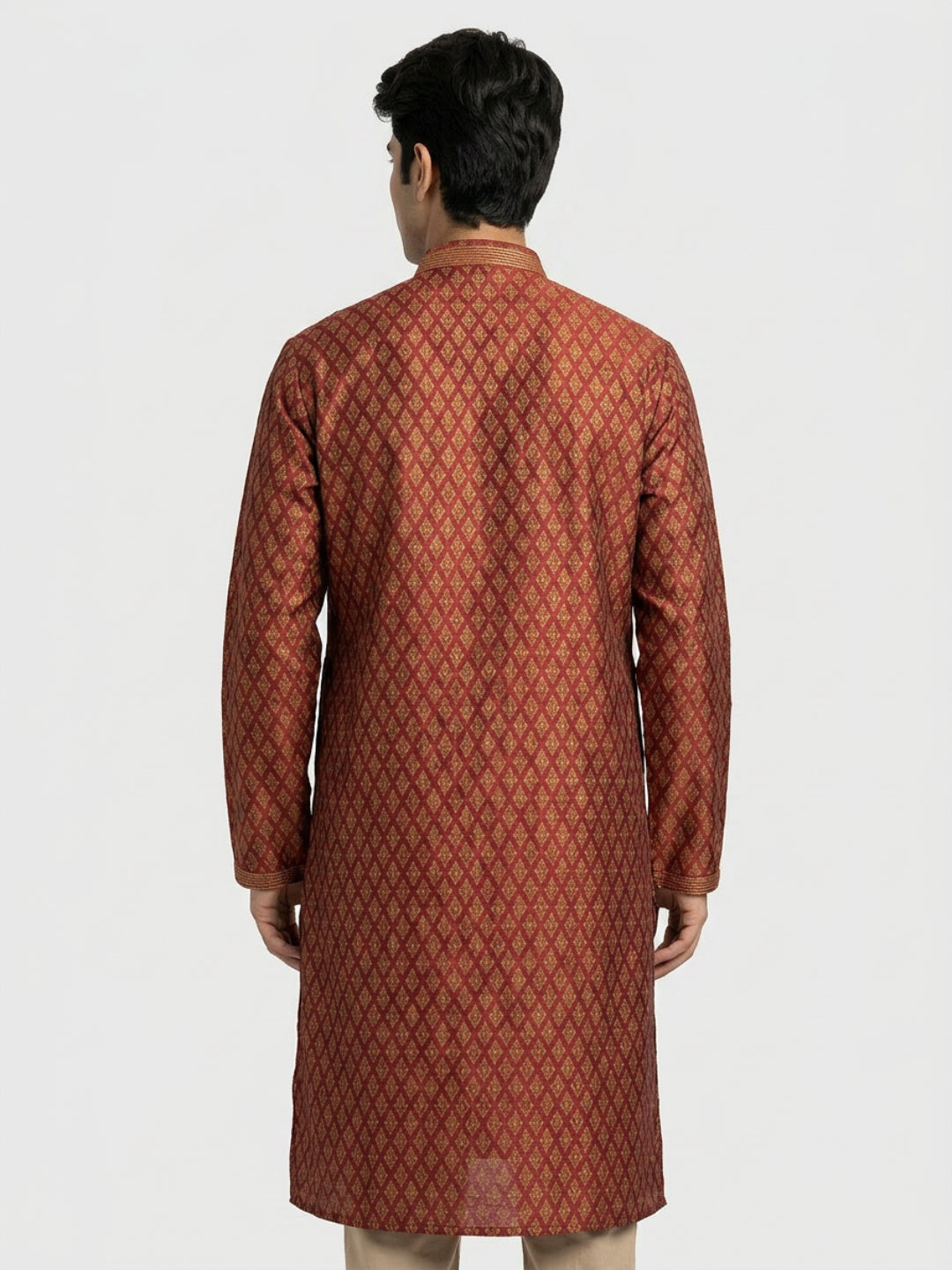 Sanman Ethnix By Raymond Orange Kurta