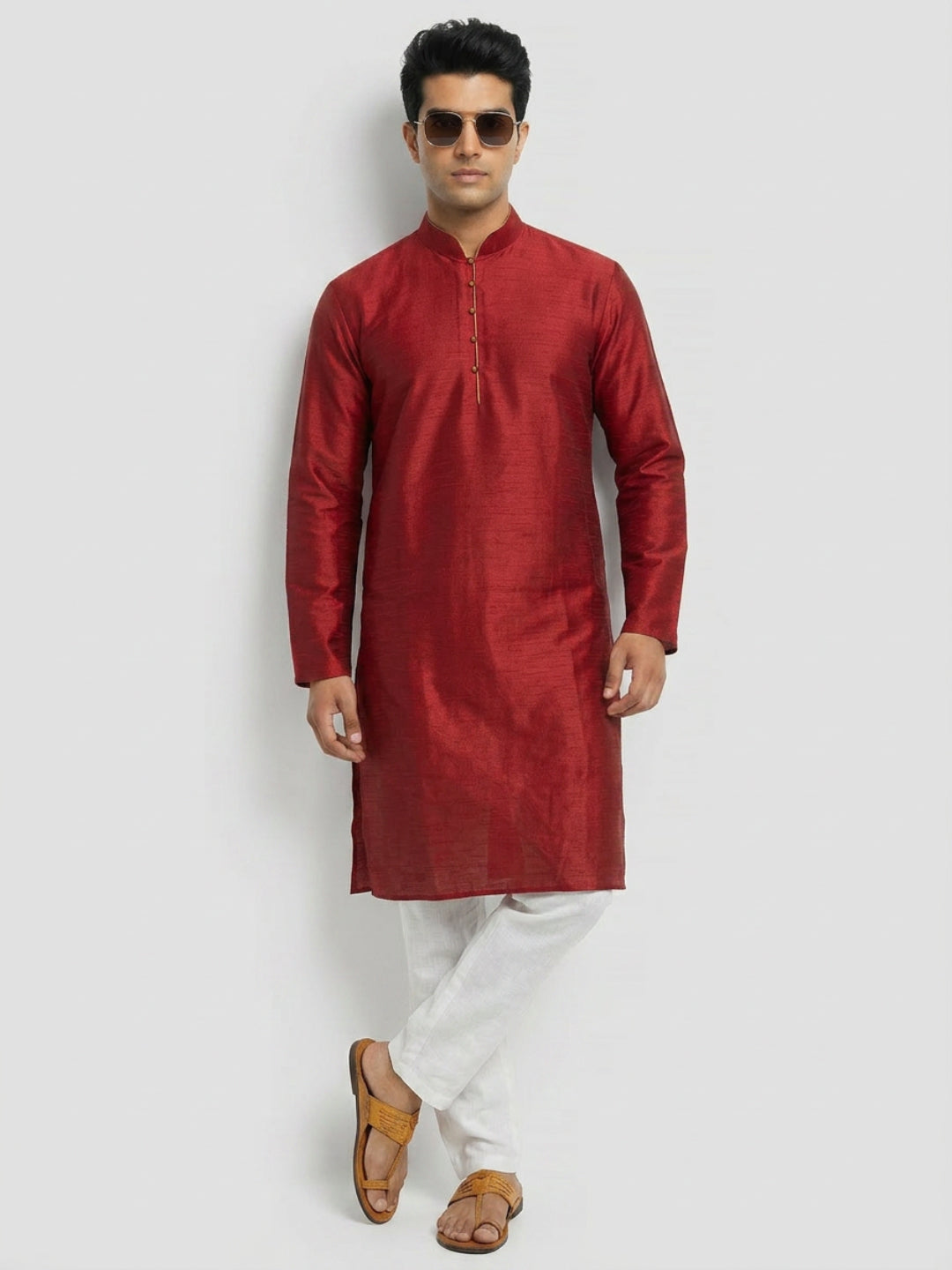 Sanman Ethnix By Raymond Orange Kurta