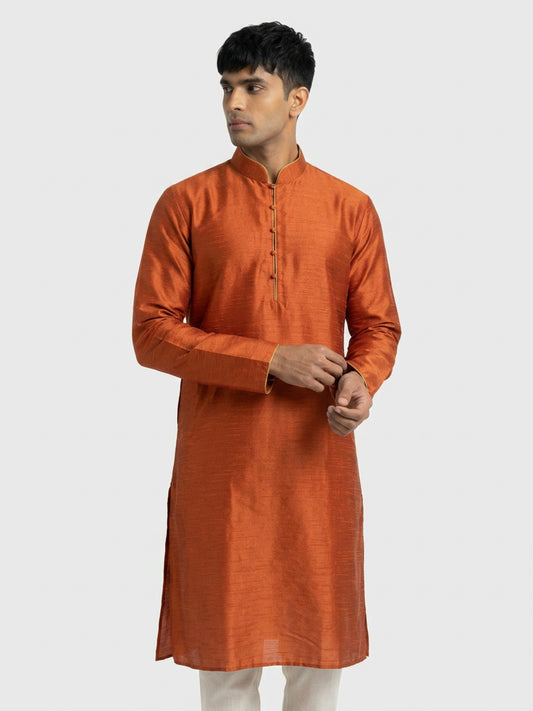 Sanman Ethnix By Raymond Orange Kurta
