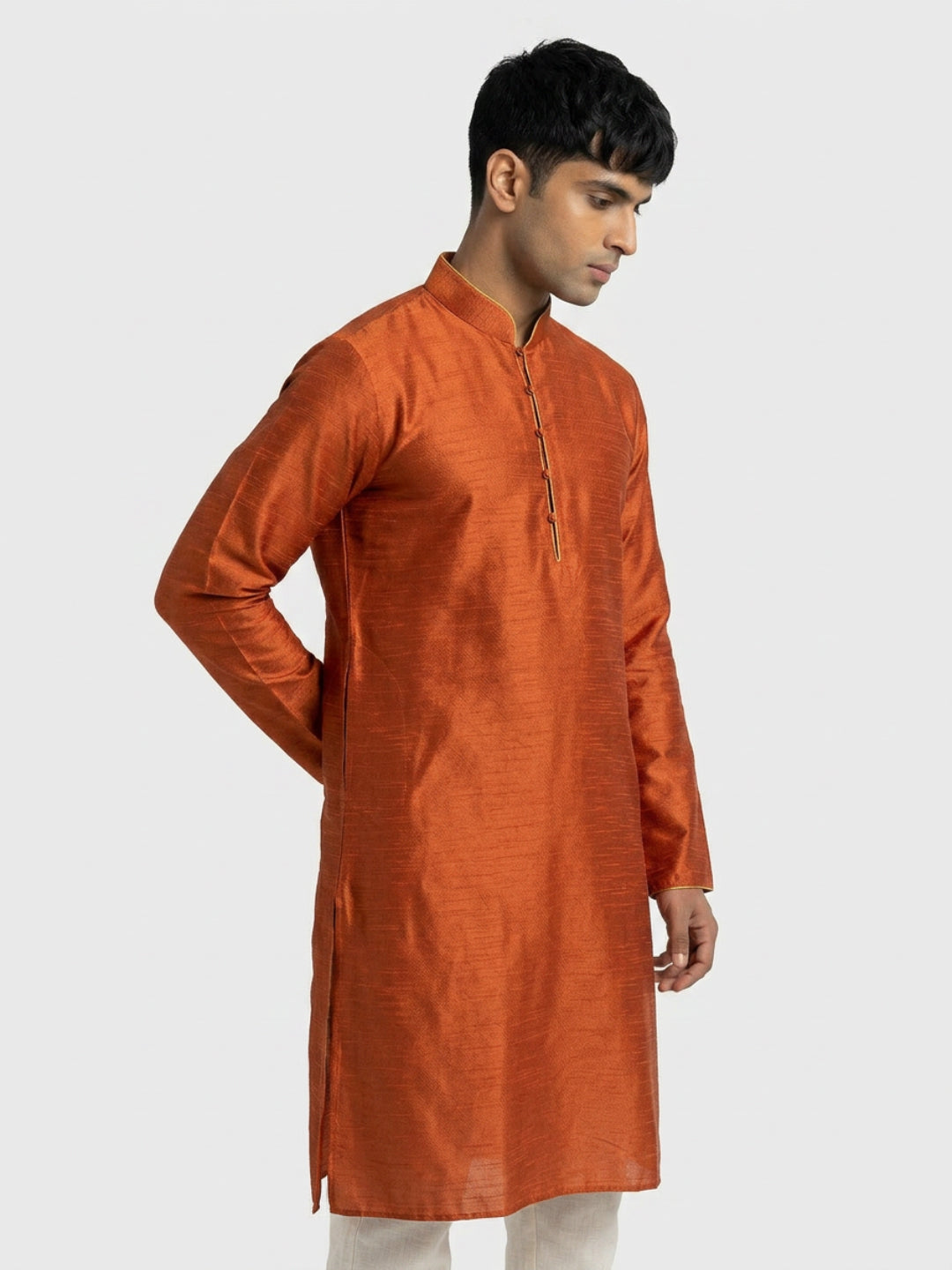 Sanman Ethnix By Raymond Orange Kurta