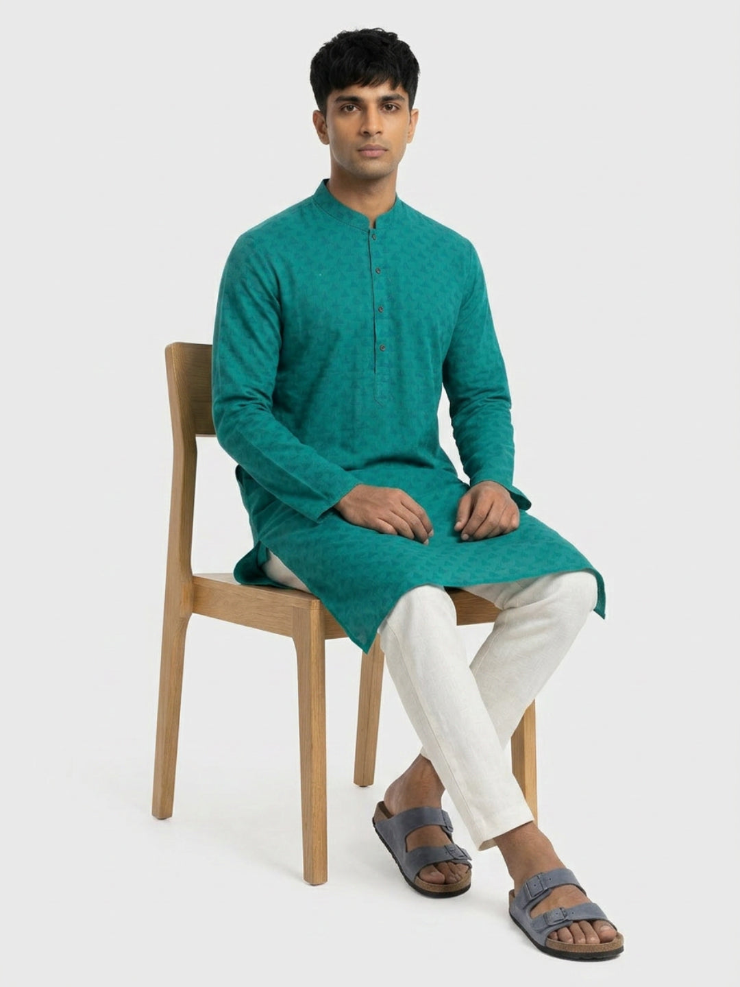 Sanman Ethnix By Raymond Orange Kurta