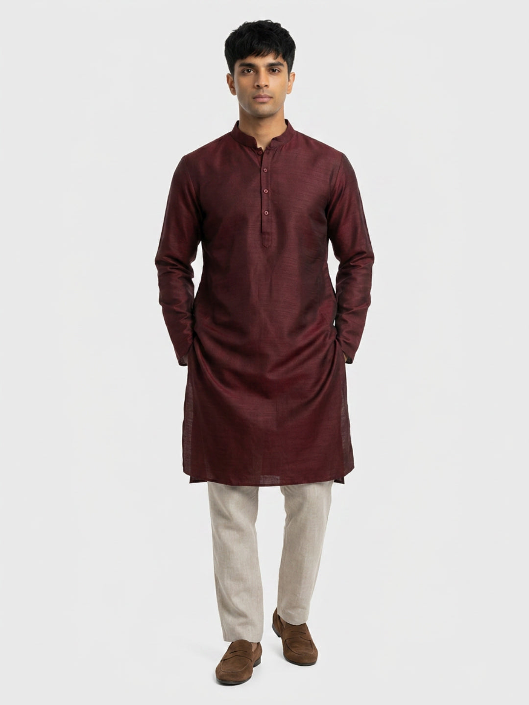 Sanman Ethnix By Raymond Orange Kurta