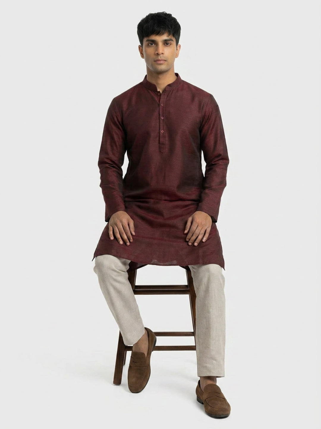 Sanman Ethnix By Raymond Orange Kurta