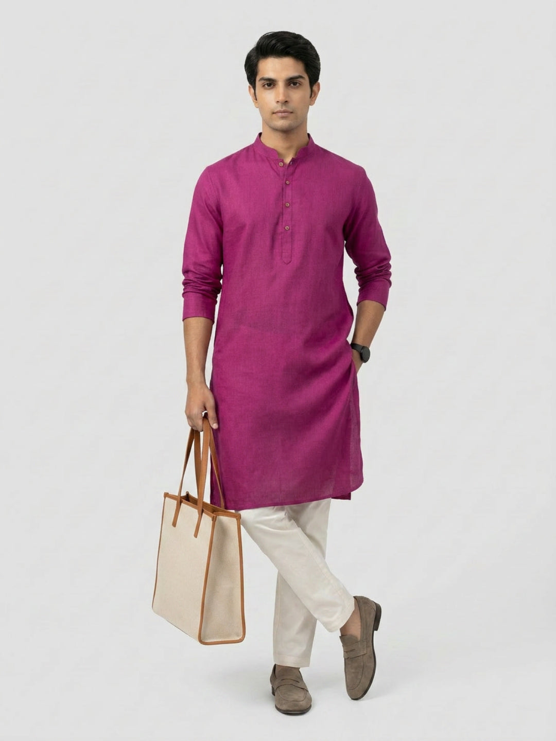 Sanman Ethnix By Raymond Orange Kurta