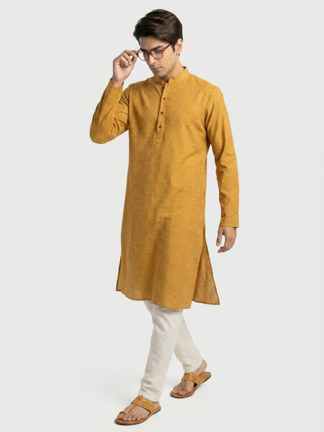 Sanman Ethnix By Raymond Orange Kurta