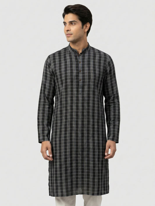 Sanman Ethnix By Raymond Orange Kurta