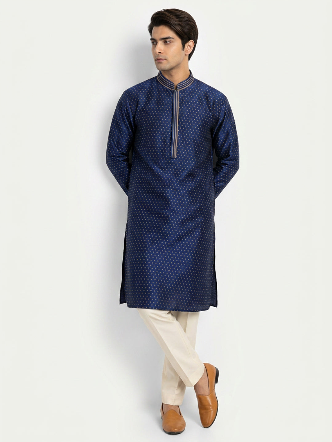 Sanman Ethnix By Raymond Orange Kurta