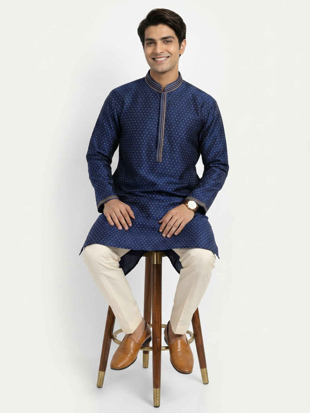 Sanman Ethnix By Raymond Orange Kurta