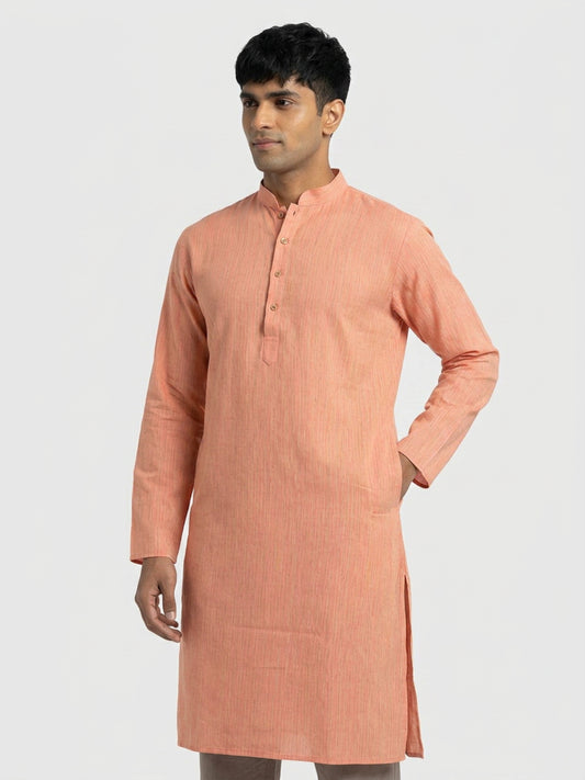 Sanman Ethnix By Raymond Orange Kurta