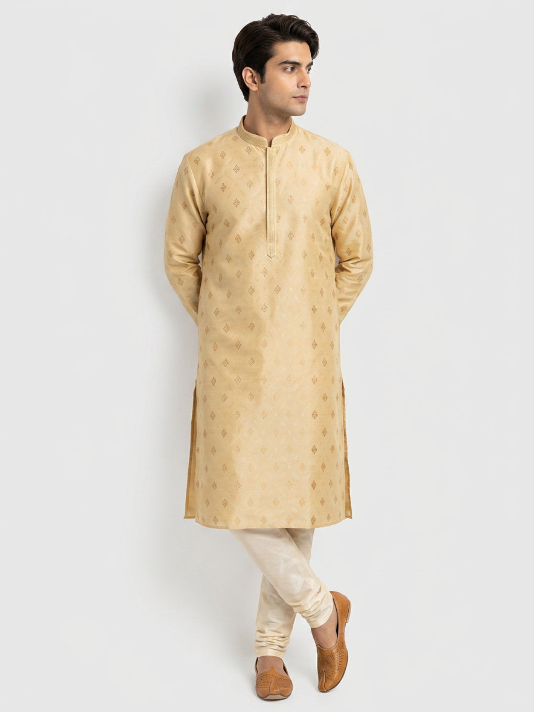 Sanman Ethnix By Raymond Orange Kurta