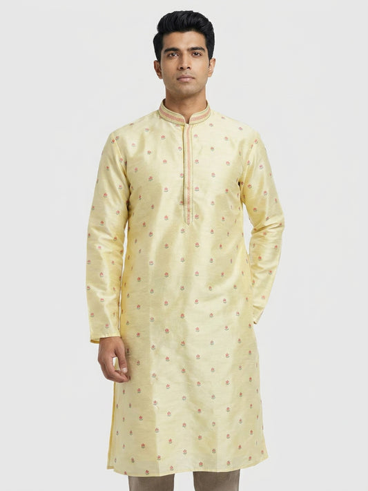 Sanman Ethnix By Raymond Orange Kurta