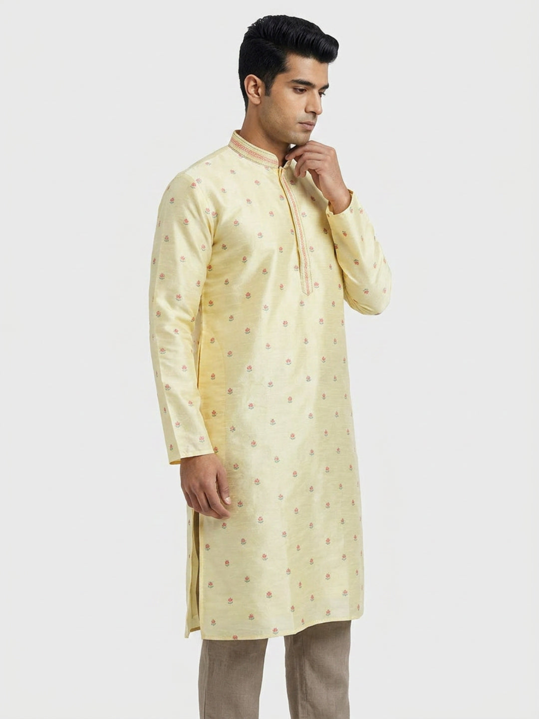 Sanman Ethnix By Raymond Orange Kurta