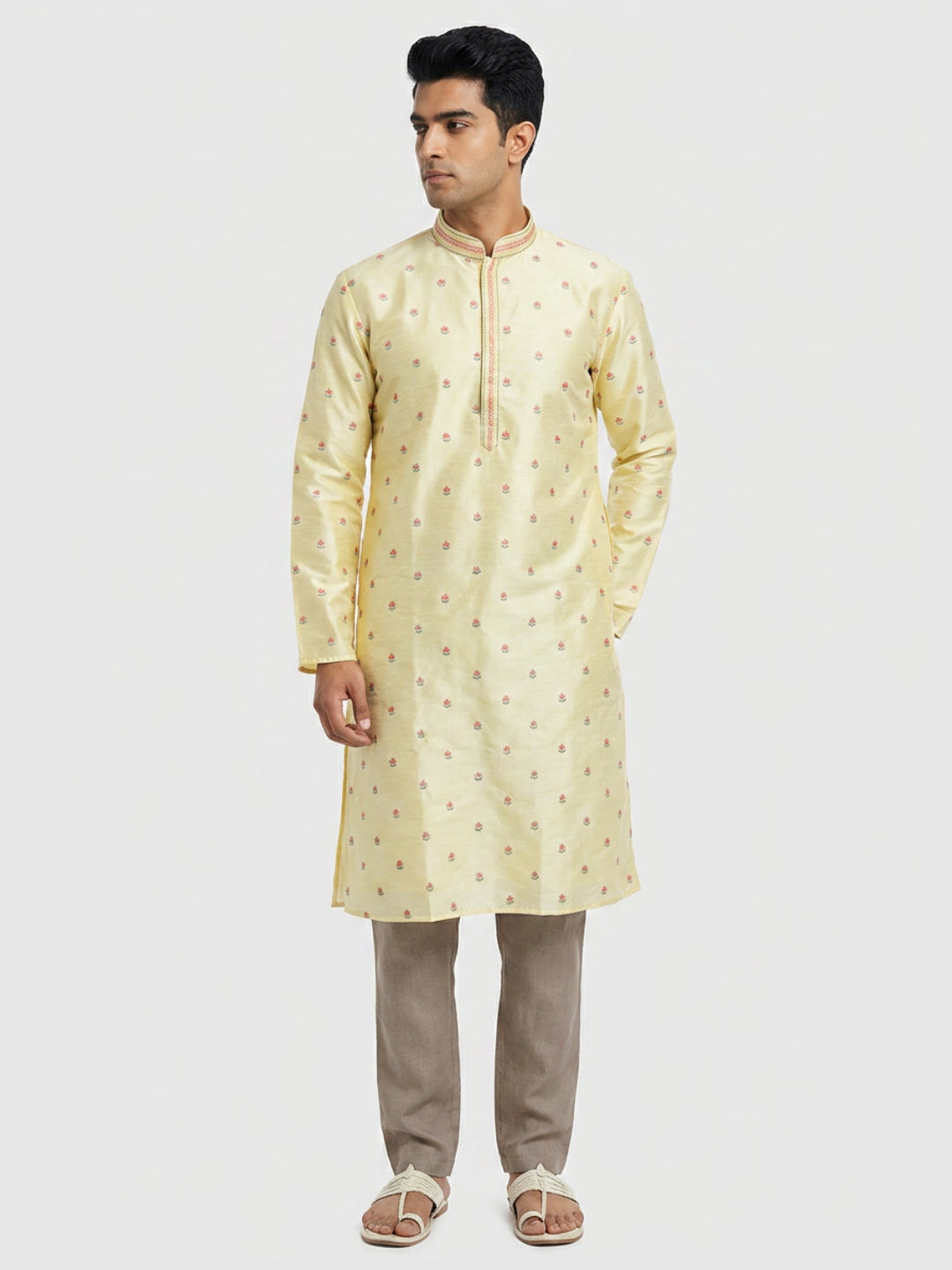 Sanman Ethnix By Raymond Orange Kurta