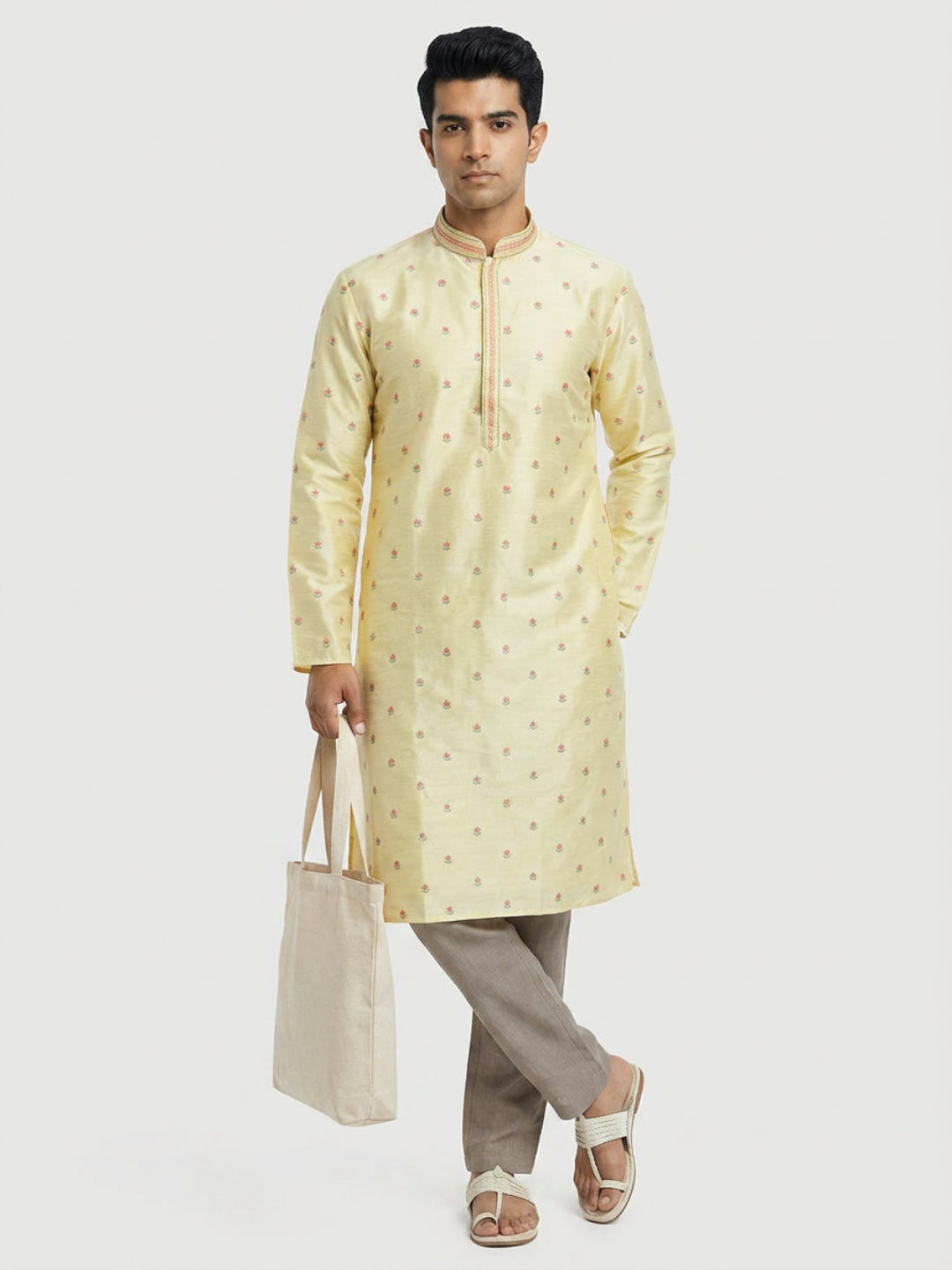 Sanman Ethnix By Raymond Orange Kurta