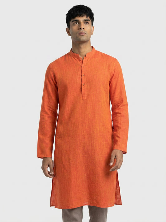 Sanman Ethnix By Raymond Orange Kurta